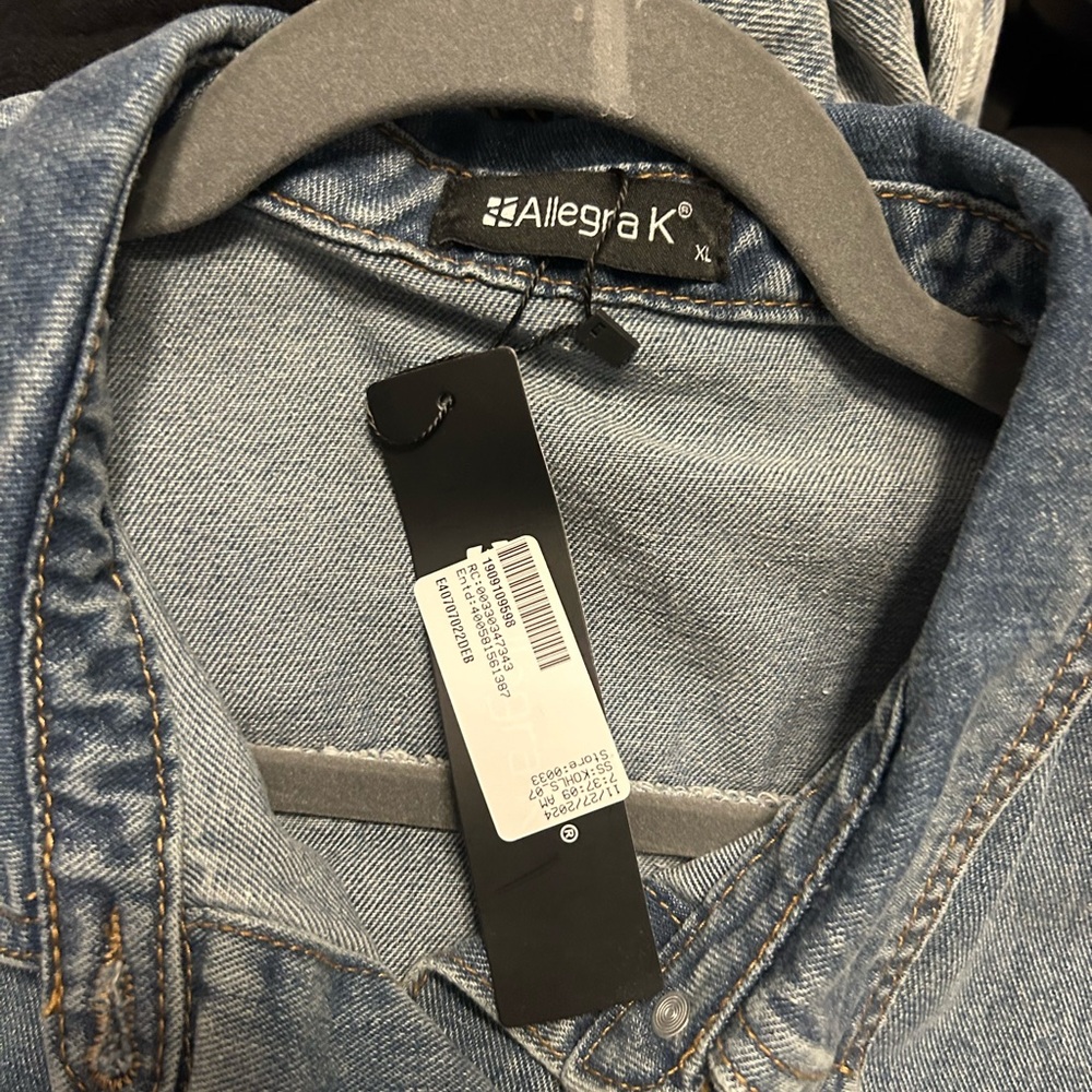 Allegra K Blue Denim Vest - Picture 5 of 6